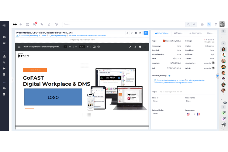 GoFAST DMS, metadata, document comments 